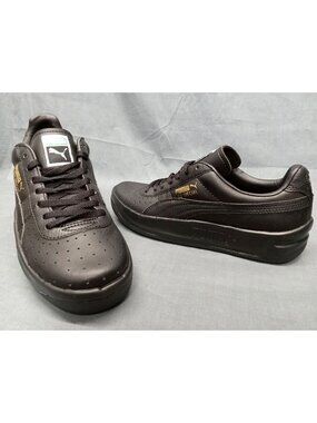 Puma GV Special Jr (GS) Sneakers Leather Black Gold Boys Size 5.5 NEW IN BOX!